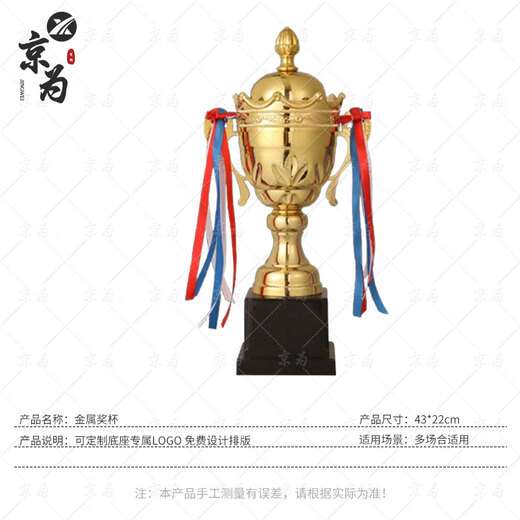 京为 金属奖杯奖牌学校学生幼儿园员工比赛创意赛事运动会员工颁奖奖杯 9905（金色）