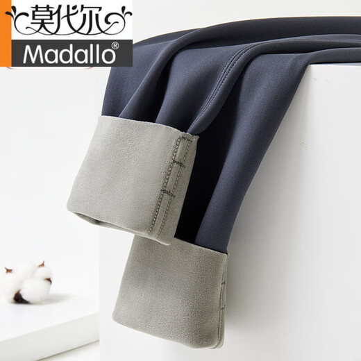 Modal winter men's all-in-one velvet medium-thick thermal pants, smooth simple sharkskin Barbie pants, slim motorcycle pants, long johns, medium-thick gray, about 380 grams XL 170, recommended 120-135 Jin Jin equals 0.5 kg