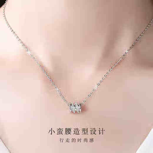 Ya Ge's new small waist pendant 18k rose gold necklace for women Au750 clavicle chain as a Valentine's Day gift for girlfriend 18K rose gold small waist necklace