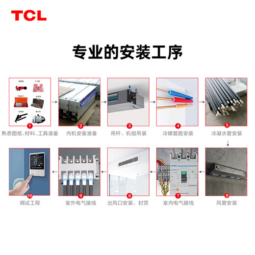 TCL central air conditioner small 4 HP duct machine one to one living room air conditioner pure copper tube first level energy efficiency full DC variable frequency heating and cooling package installation KFR-90FW/AF2Za+F1