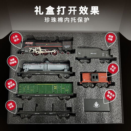 Fenming Children's Electric Trail Track Toys Simulation Retro Dampf Train Internet Promi 3-6 Jahre 5 Jahre 1. Juni Geschenk Retro-Dampfzug [625] wiederaufladbare Lithium-Batterieversion