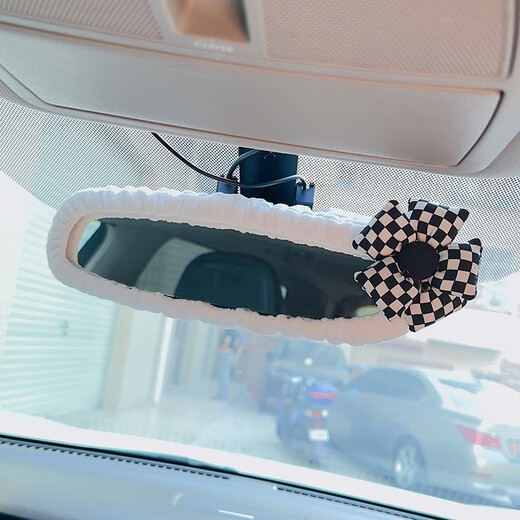 Zhanjiao car interior rearview mirror decorative cover female creative internet celebrity cartoon cute universal car reversing mirror white rearview mirror cover SpongeBob SquarePants