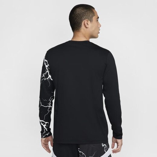 Nike (Nike) Offizieller Ja Morant Männer Sonnenschutz schnell trocknend langärmelig Basketball Top Sommer HJ3892 010 Schwarz/Weiß 2xl