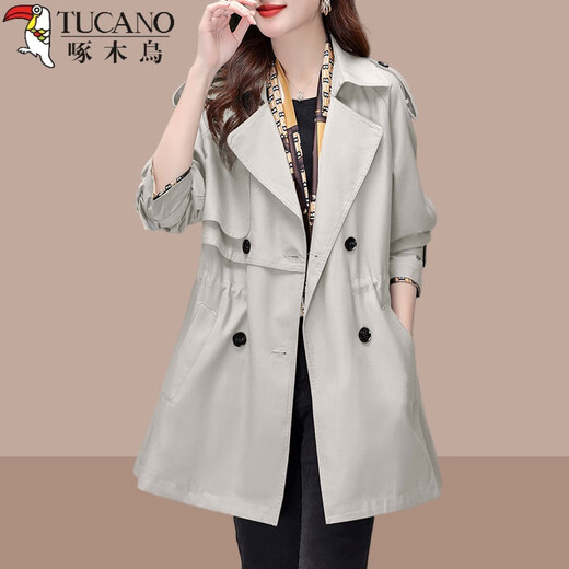 
Woodpecker khaki windbreaker jacket for women mid-length 2025 spring and autumn women's new style small British style coat khaki 2XL (recommended 130Jin [Jin equals 0.5 kg]-145Jin [Jin equals 0.5 kg])