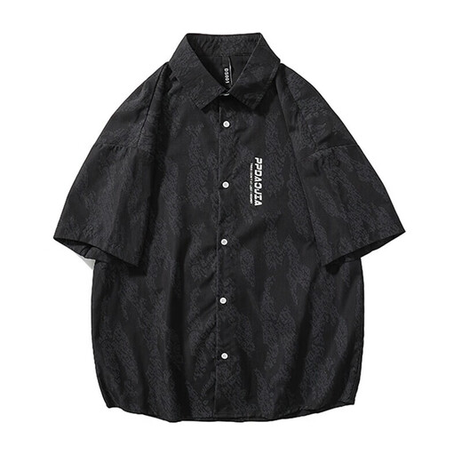 Camisa de altura corta de seda de hielo americana marca Hombres de moda de moda de moda
