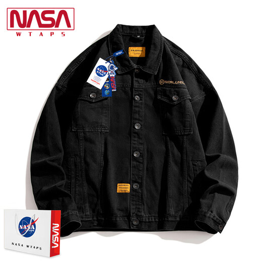
NASA ABOUT official joint denim jacket men's spring and autumn loose versatile casual jacket work top N250JK826 blue-M