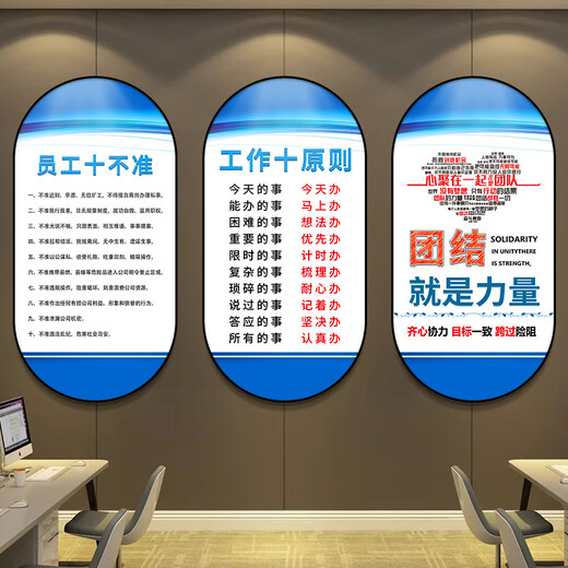 新品企业文化墙车间公司会议办公室员工激励志标语墙贴背景墙面装 团队精神 - QT2694-款十五 30*60cm【10mm雪晶板+黑色包边】