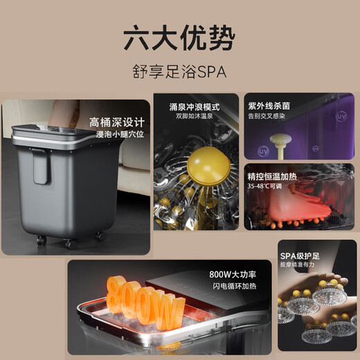 CHIGO foot bath bucket foot bath electric foot bath basin heated and folded fully automatic foot massage foot basin fumigation constant temperature home foot therapy deep bucket relaxation massager birthday gift UV sterilization top version shower spray + triple precise temperature control + fumigation and soaking in one new year's shopping festival practical high-end holiday gifts for male and female friends and parents