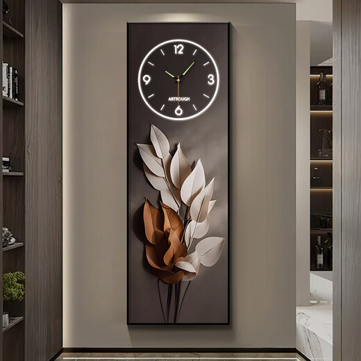 Xiaoxiao Painting Zhong Family Daye Dayuan Entrance Decoration Drawing Clock Wall Clock Living and Dial Light Dial Corridor Wall Light Hanging DQ6198 [Dial No Light Style] 35 inches [30*90cm]