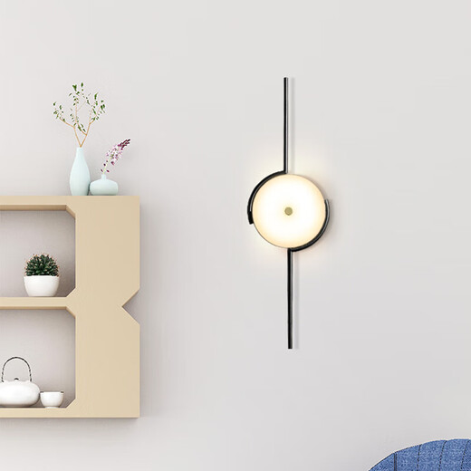 HP Fashion Home Nordic Style Combines Simple and Light Luxury Wrought Glass Cover Wall Light Decorates the Bedside Bedroom Bedding Head 6623 Gold-60*10cm-E27