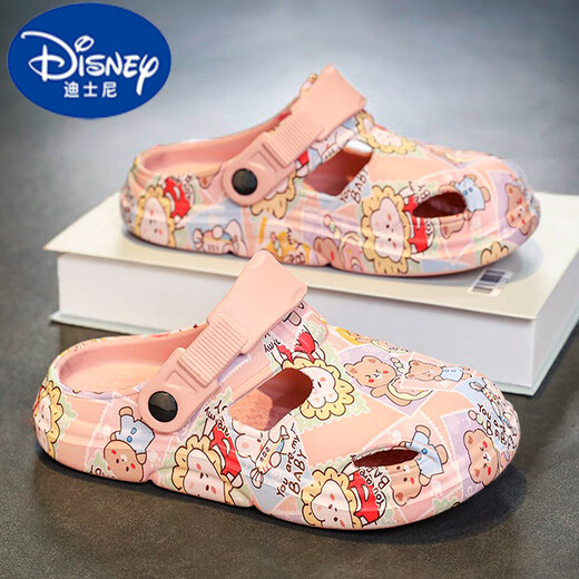 Disney (Disney) zapatillas de cuevas para niñas de Disney sandalias nuevas de playa para niñas medianas del dedo delantera para niños grandes al aire libre.