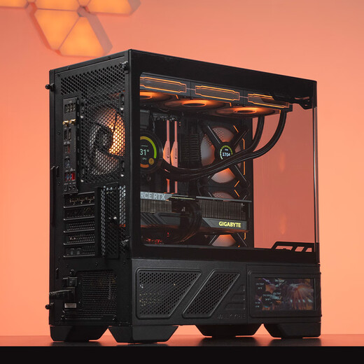 GIGABYTE AMD Ryzen R7 9800X3D/7800X3D/9700X no graphics card transition configuration barebones e-sports network game water cooling can be used with RTX5070Ti computer host 5 R7 9800X3D丨32G丨1T