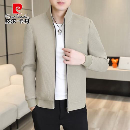 Pierre Cardin Spring Stand Collar veste de veste masculine 2025 Spring and Automne Korean Style Trendy Casual Veste de veste polyvalente pour hommes Black 695 M Environ 80-100 Jin [Jin est égal à 0,5 kg]