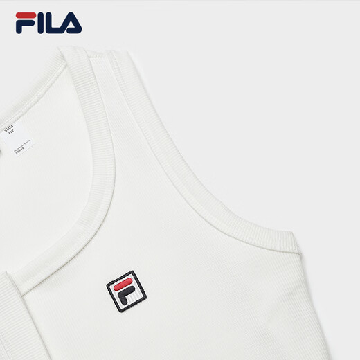 Fila offizielle Frauengestricke Weste 2025 Sommer Neue Weste Sport Slim Unterwäsche Schwarz Cloud White-Wt 170/8a/L