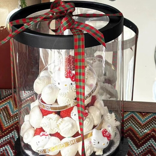 He Jiagong 2025 New Year HelloKitty Wishing Tree Cake Decoration Soft Glue Snowflake KT Cat Baking Decoration New Year Plug-in Christmas kt Cat Cake Set 2