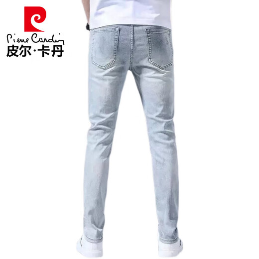 Pierre Cardin Estación Europea 2025 Jeans rasgados de primavera y otoño Los pies delgados de los hombres modernos de estilo coreano