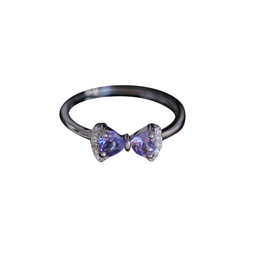 OEMG's stunning blue-purple tanzanite ring s925 sterling silver ring adjustable female gift light luxury niche high natural tanzanite ring with adjustable opening