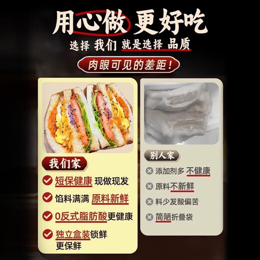 俏美味三明治早餐面包整箱鸡肉芝士夹心吐司零食肉松早餐懒人速食品充饥 【共12盒】四种口味三明治1050g