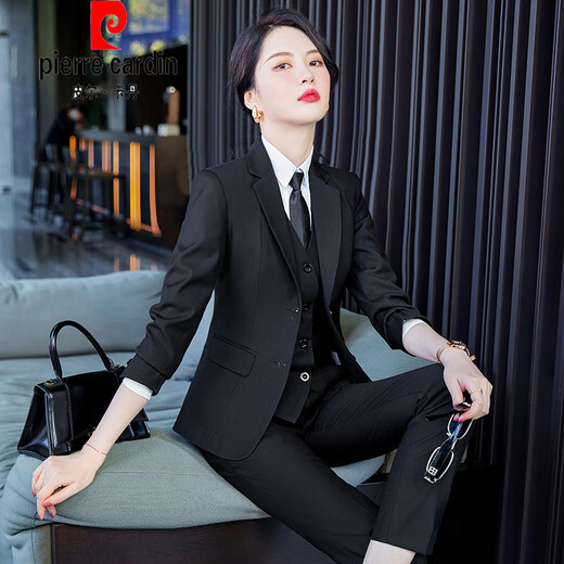 Pierre Cardin Gray Suit Women's 2025 Spring and Autumn Professional Wear Interview Commuting Business Formal Wear Front Desk Manager Work Uniform Gray Single Jacket L 101-110Jin Jin is equal to 0.5 kg