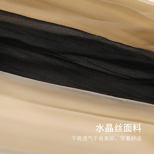 Langsha short stockings women's thin socks spring and autumn anti-snatch wear-resistant transparent invisible crystal silk 20 pairs of flesh-colored mid-calf socks