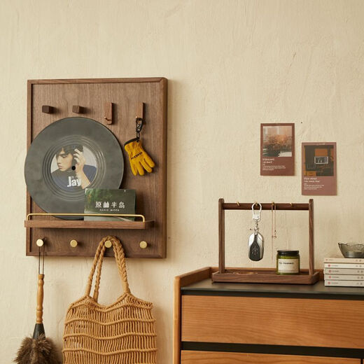 Juchi solid wood walnut meter box decorative painting multimedia distribution box weak current box cover electric gate shielding net hanging painting North American FAS grade black walnut-louver style horizontal section 40*30 (accommodating size 37*25)