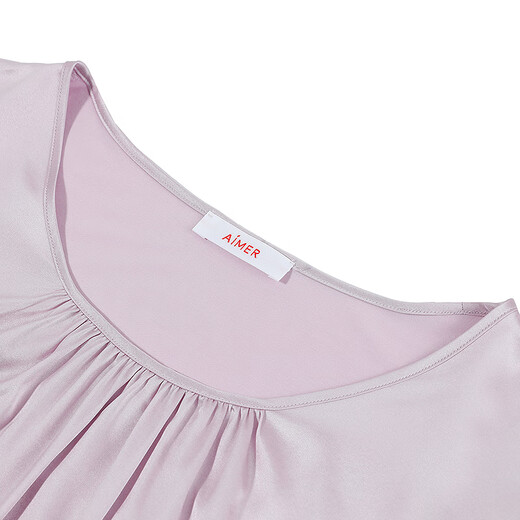 Adore spring and summer silk moist pajamas for women with mulberry silk and comfortable to wear short-sleeved home nightgown AM44A841 purple pink L5B S 160