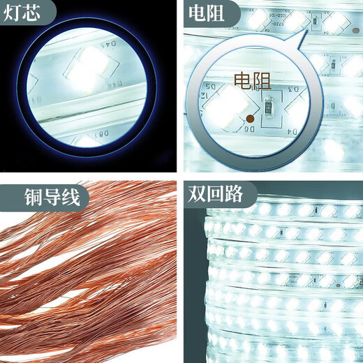 Fanyao outdoor waterproof light strip led super bright light strip 220v special engineering high voltage light strip for living room exterior wall 120 beads-warm light-20 meters