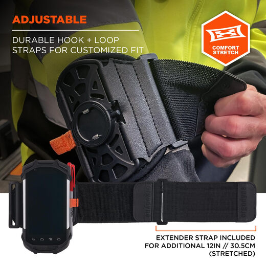 ERGODYNE Large Mobile Phone Scanner Armband 360 Rotation Detachable Elastic Comfortable Lightweight