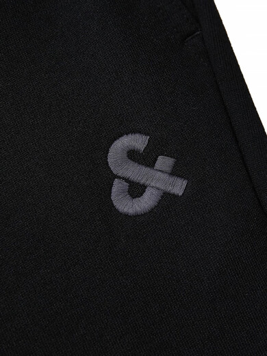 JACK&JONES new spring and summer fashionable commuting simple versatile and comfortable solid color pure cotton sports sweatpants straight casual pants for men E40 black XS