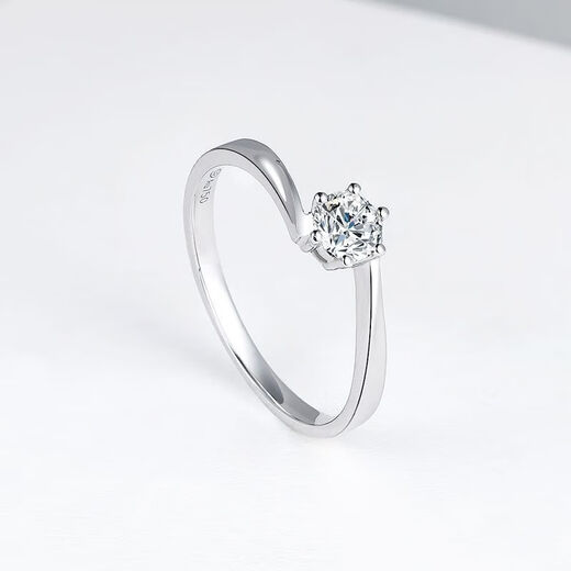 Flagship quality Brilliant Proposal Six Claw Twisted Arm Diamond Ring Niche Design Confession Proposal Silver Platinum Plated Ladies (50 Points Diamond Ring) + Certificate and Gift Box Fixed Ring (Contact Customer Service or Remark the Ring Number)