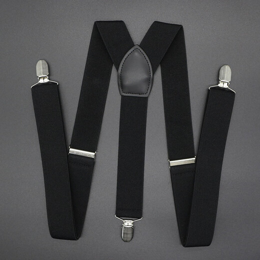 JOYBOKER男士背带夹成人裤子背带西裤吊带西装衬衫吊裤带男式黑色松紧肩带 深咖