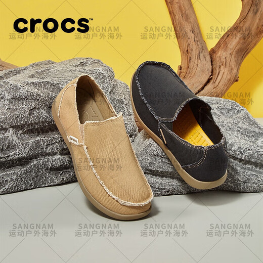 卡骆驰（crocs）户外休闲鞋一脚蹬圣克鲁兹帆布鞋单鞋男鞋|10128 Crocs圣克鲁兹帆 卡其_卡其色 -261 41_42 M8(260mm)