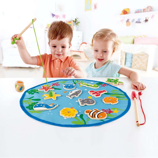 Pesca hape le bebé gatito pescando juguete para bebés machos magnéticos y niñas de 1-2-3 años regal de pesca colorida le (caja de hierro) coordinación mano-ojo especial