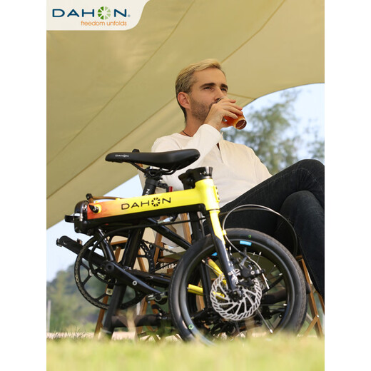 
Dahang (DAHON) K3Plus 16-inch ultra-light 9-speed disc brake folding bicycle adult men and women cycling KAA693 black and white inner folding version 16-inch