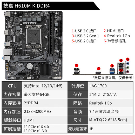 Gigabyte 13.12.14 Generation CPU Motherboard i3 14100f 13100f 12100f gestreutete Tablets Board U SET H610M DDR4 13 Generation I3-13100F gestreutete Tabletten [drei Jahre der Ladenversicherung]