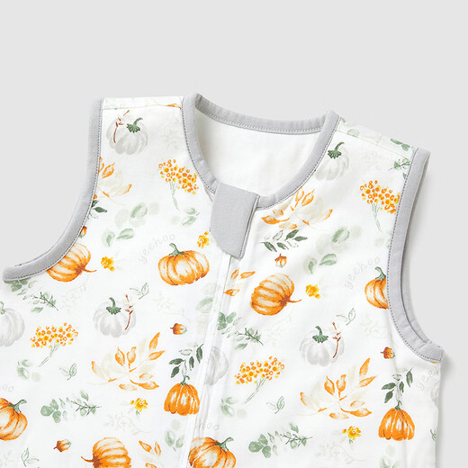 YEEHOO Anti-Shock Sleeping Bag Wrapped Newborn Sleeping Bag Pure Cotton Swabbing Scarf Sweater Spring and Summer Camellia Pumpkin 52-73cm