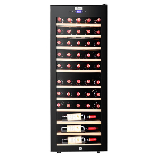 Bacchus wine cabinet, thermostatic wine cabinet, household large-capacity wine cabinet, wine whiskey and foreign wine air-cooled solid wood vertical display cabinet, single temperature 160L YH-72 beech wood shelf