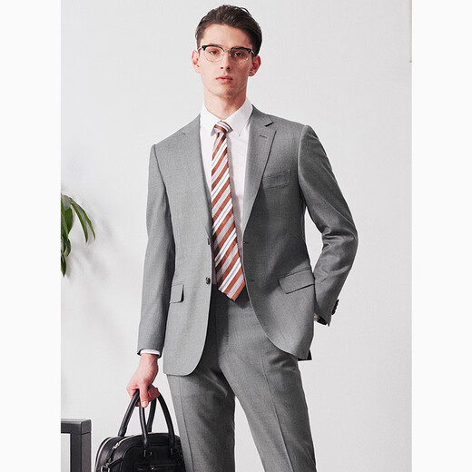 Por creaciones Cypress Pure Wool Suit Jacket for Men High-End Slim Business Single West Commuting Professe Formal Suit informal Gray 44