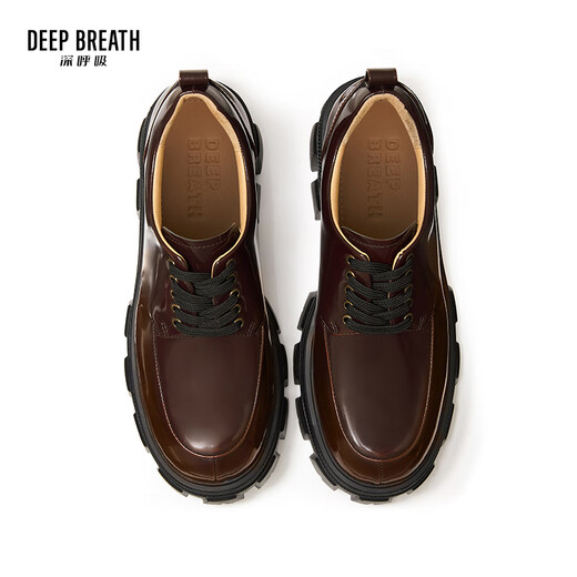 DEEP BREATH Deep Breath Women's Shoes Cowhide Thick Sole Low Top Strap Gentleman Single Shoes Women's AX13066 Brown 37