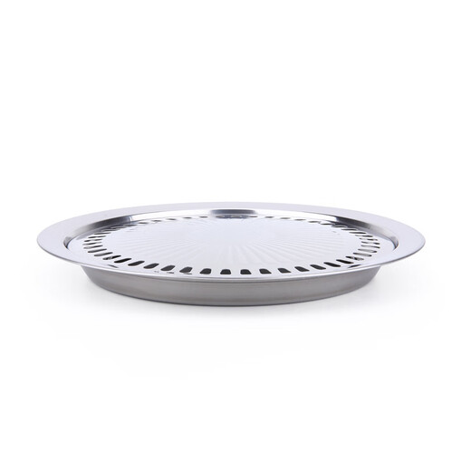 Sanqihu Korean style stainless steel round non-stick barbecue plate electric ceramic stove light wave oven barbecue grill grill HY grill... plate + baking paper 10 sheets
