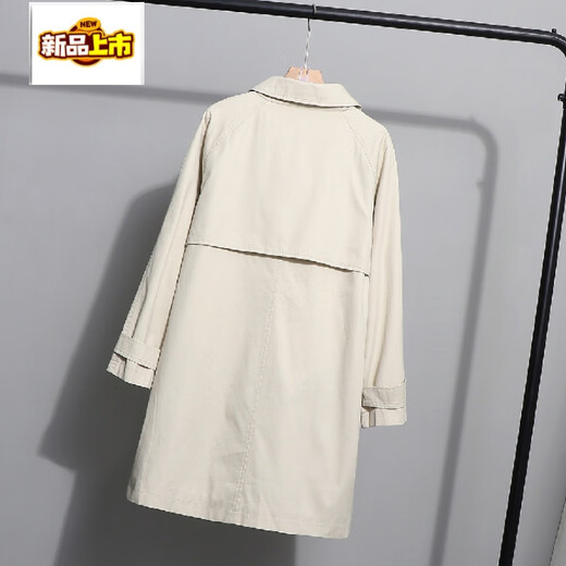 Mid-length and medium-length small windbreaker for women in spring and autumn, new Korean version, loose and versatile, temperamental khaki coat, trendy navy XS (100-115Jin Jin is equal to 0.5kg)