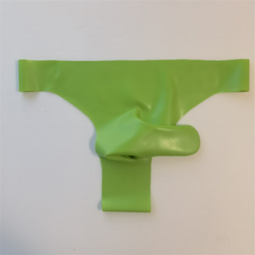 Universal rubber bullet separated seamless latex leather underwear JJ belt cover men's sexy mid-low waist sexy thong yellow 65-75 cm waist