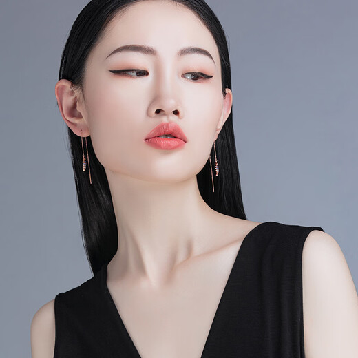 Old temple fire color silver earrings s925 silver inlaid zircon women's ear wire cute cartoon fashion gift for girls on Valentine's Day s925 silver color fish ear wire