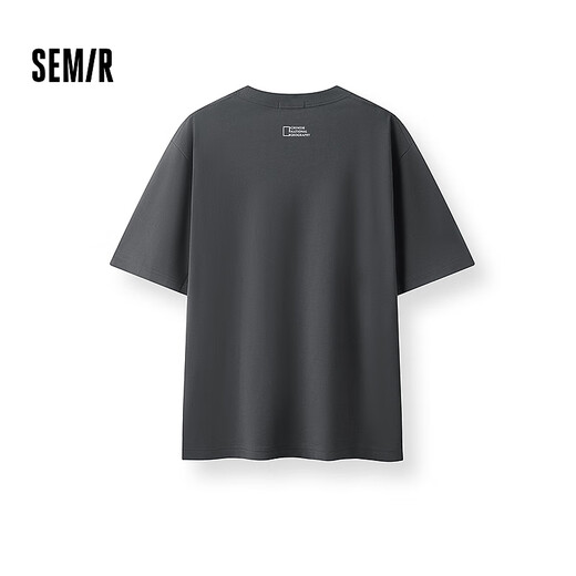 森马（Semir）常华森同款纯棉t恤男国家地理系列虎鲸印花短袖上衣25新款简约男t 褐灰20851 L