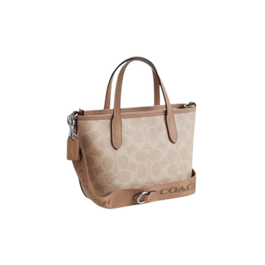 COACH Valentine's Day Gift Women's Small Shoulder Crossbody Bag city15 Tote Bag PVC with Leather as a Gift for Girlfriend CW032SVPWH Milk Brown