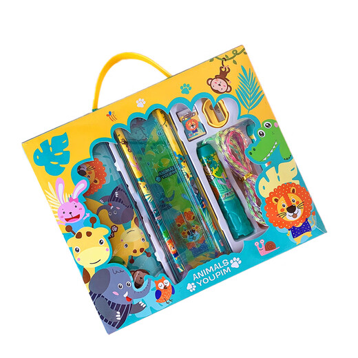 Yixinweini freshman admission gift kindergarten school season school supplies children boys and girls birthday gifts event prize stationery set gift box 9903KT cat