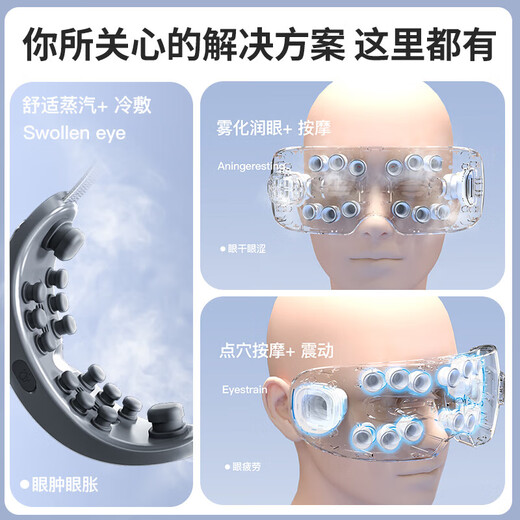 
Zhigao (CHIGO) eye massager kneading atomization steam vibration children's eye protection device eye massage dry eye moisturizing device hot compress eye mask giving girlfriend birthday gift massager gift upgrade white [4 major modes + atomization + high frequency point vibration + physical hot compress + music] Teacher's Day gift giving teacher birthday gift giving girlfriend gift box
