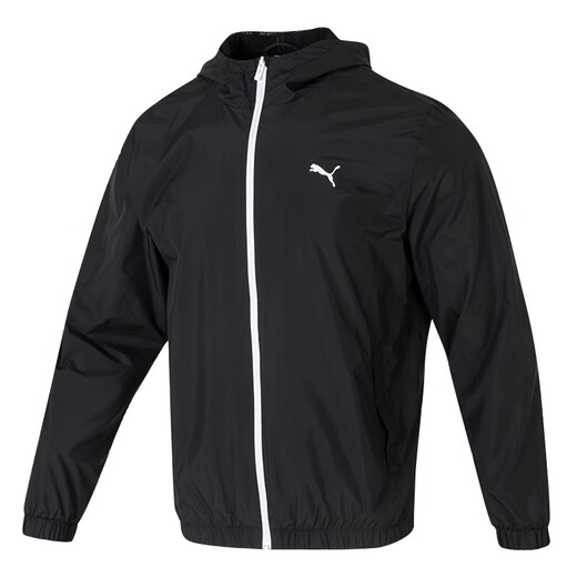 Puma (PUMA) official jacket men 25 summer new style breathable fast dry ice silk woven windproof trend sports and casual jacket men [main recommendation] Summer thin style/inner lining/classic black woven hooded XL /185/104A
