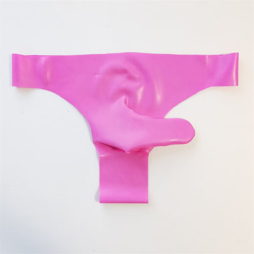 Rubber bullet separated seamless latex leather underwear JJ belt cover men's sexy mid-low waist sexy thong yellow 65-75 cm waist