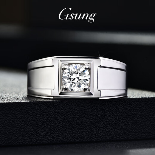 GsunG platinum moissanite diamond ring men's PT950 fashionable new diamond ring men's atmospheric shiny platinum ring men's wedding ring priced by gram, contact customer service before bidding for gold price